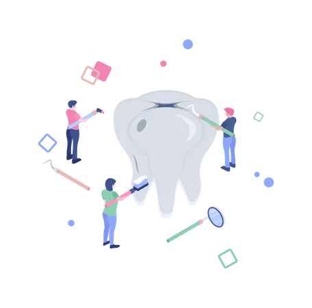 Cuidado dental  Ilustração