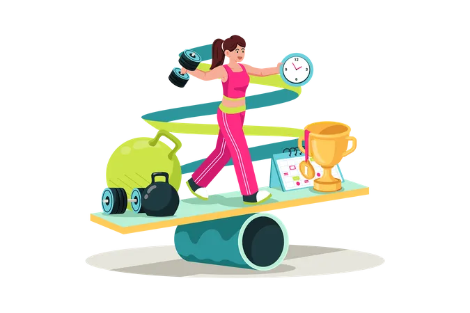 Athlete balancing training  Illustration