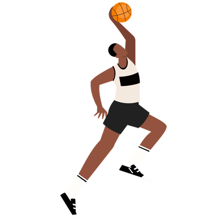 Un athlète devient basketteur  Illustration