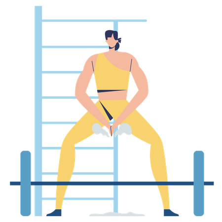 Athlete doing Chalk Preparation  Illustration