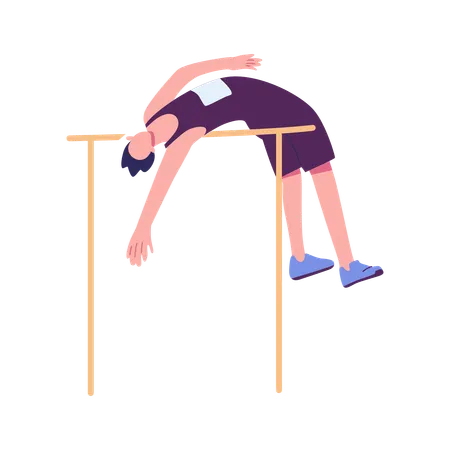 Athlete Doing Pole Vault  Illustration