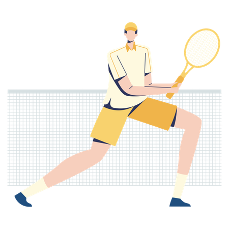 Athlete doing Return Serve  Illustration