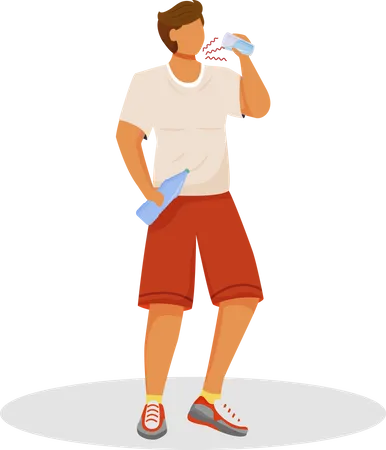 Athlete drinks water Illustration