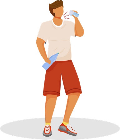 Athlete drinks water  Illustration