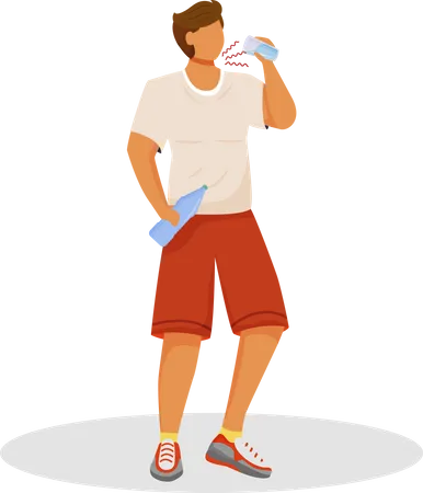 Athlete drinks water  Illustration