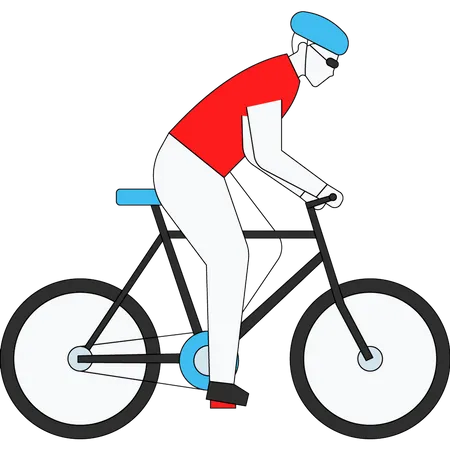 Athlète, faire du vélo  Illustration