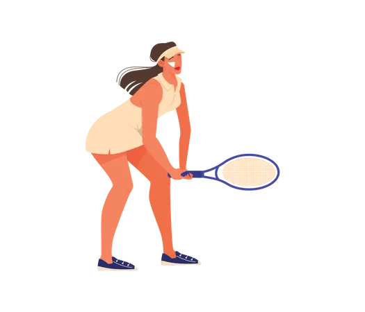 Athlète féminine jouant au badminton  Illustration