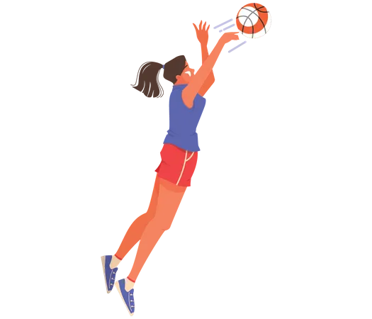 Athlète féminine jouant au basket-ball  Illustration