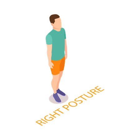 Athlete have right body posture  Illustration