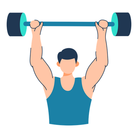 Athlete is doing barbell exercise  Illustration