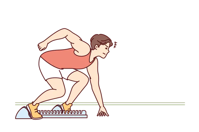 Athlete is preparing himself for race  Illustration