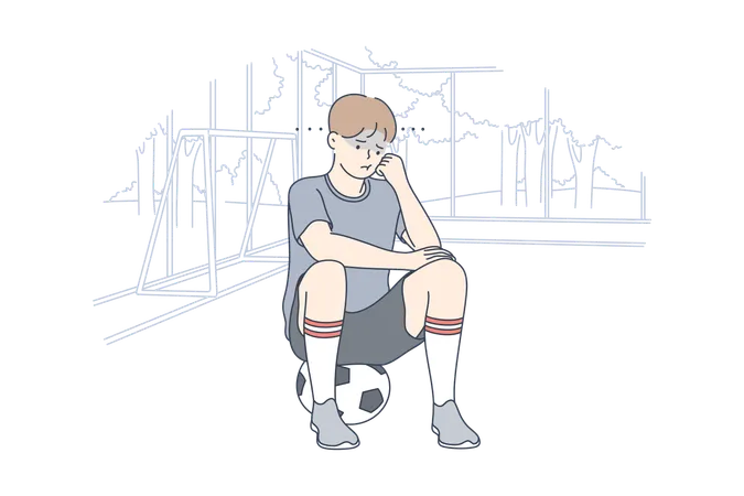 Athlete is very upset  Illustration