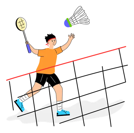 Athlète jouant au badminton  Illustration