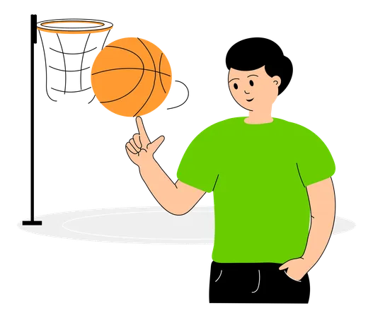 Athlète jouant au basket  Illustration