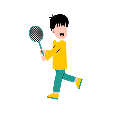 L'athlète joue au badminton  Illustration