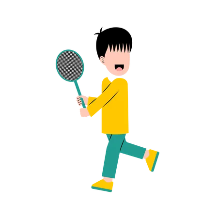 L'athlète joue au badminton  Illustration