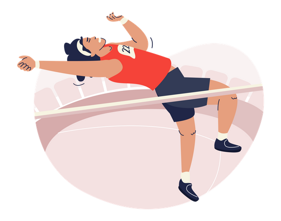 Athlete jumper over bar  Illustration