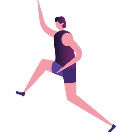 Athlete man running  Illustration