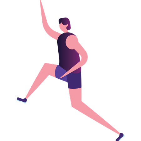 Athlete man running  Illustration