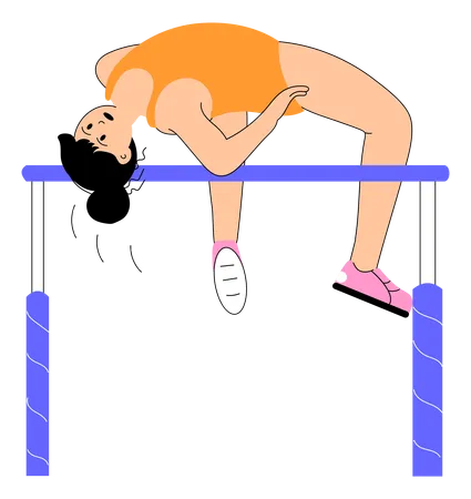 Un athlète olympique fait un saut en hauteur  Illustration