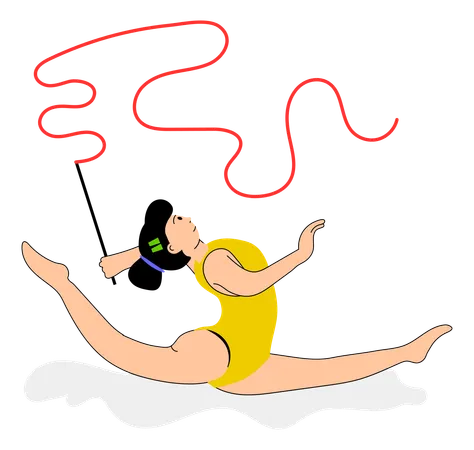 Athlète olympique faisant de la gymnastique  Illustration