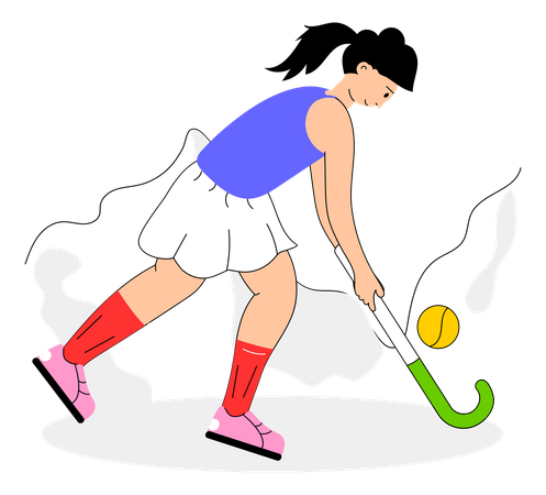 Un athlète olympique joue au hockey  Illustration