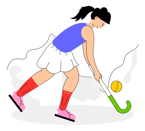 Un athlète olympique joue au hockey  Illustration