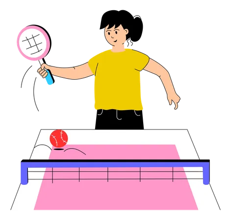 Un athlète olympique joue au tennis de table  Illustration