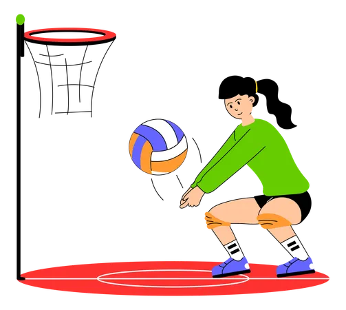 Athlète olympique jouant au volley-ball  Illustration