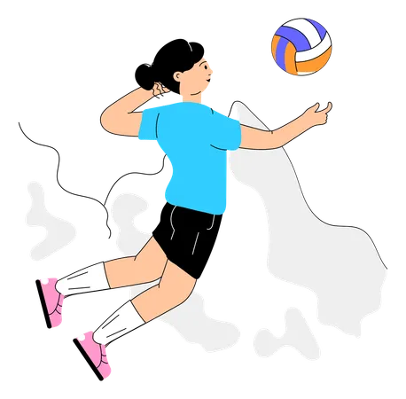 Athlète olympique jouant au volley-ball  Illustration