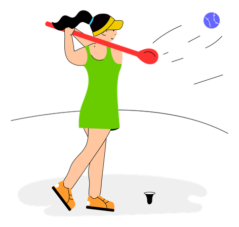 Un athlète olympique joue au golf  Illustration