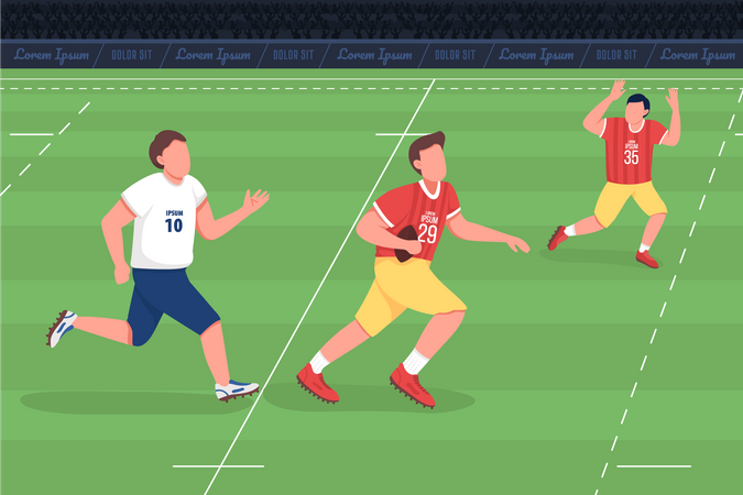 Athlete play American football  Illustration