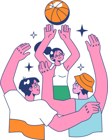 Athlete playing basketball  Illustration