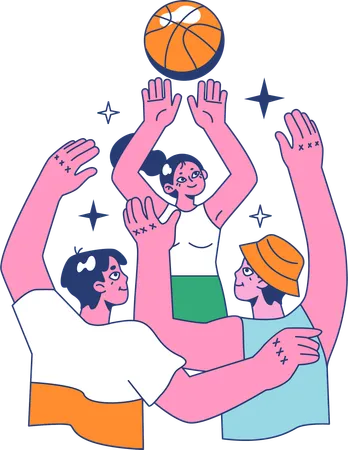 Athlete playing basketball  Illustration