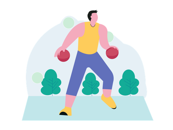 Athlete playing Basketball at tournament  Illustration