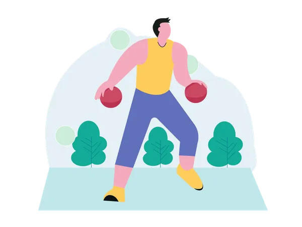 Athlete playing Basketball at tournament  Illustration