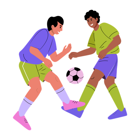 Athlete Playing football  Illustration