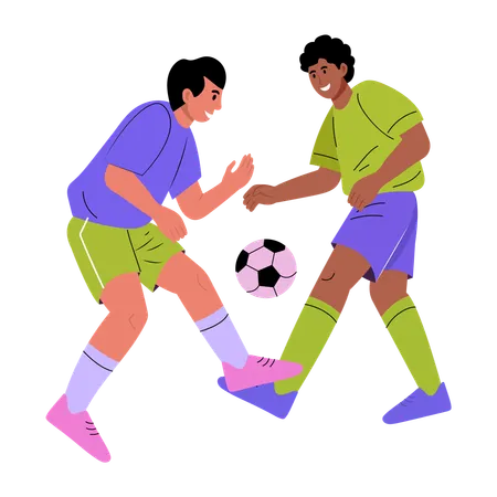 Athlete Playing football  Illustration