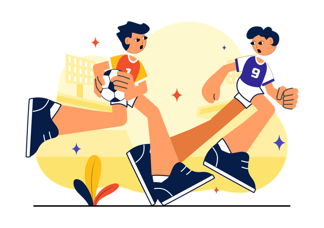 Athlete playing Handball Sports  Illustration