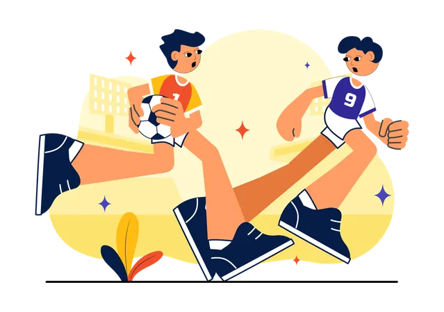 Athlete playing Handball Sports  Illustration