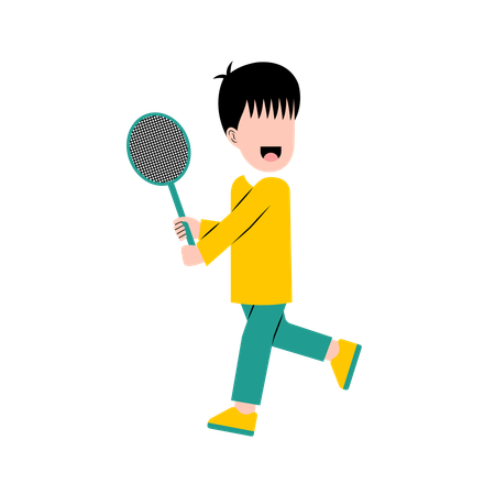 Athlete plays badminton  Illustration