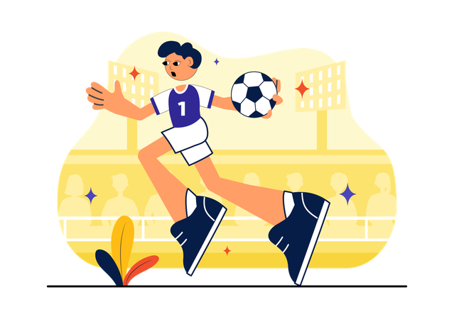 Athlete plays Handball Sports  Illustration