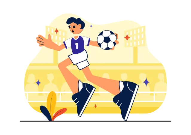 Athlete plays Handball Sports  Illustration