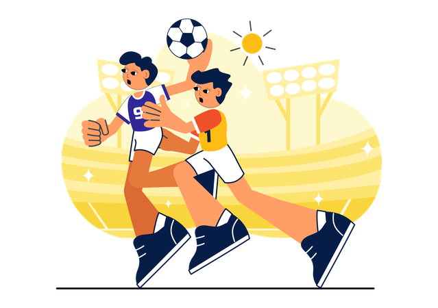 Athlete plays Handball Sports  Illustration