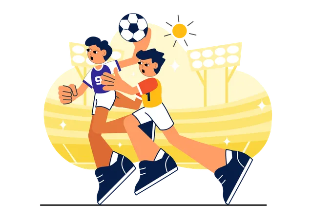 Athlete plays Handball Sports  Illustration