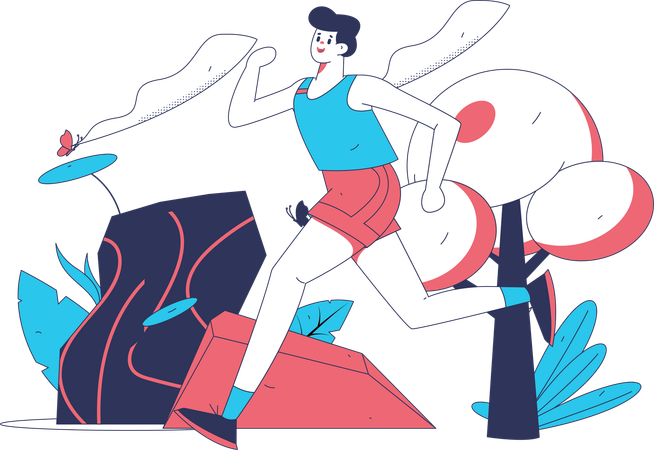 Athlete practice running for competition  Illustration