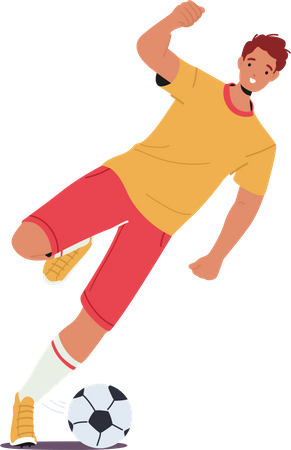 Athlete practicing football  Illustration