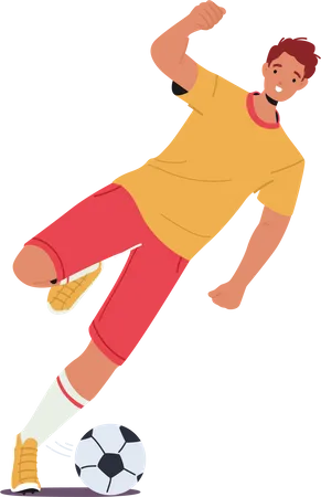 Athlete practicing football  Illustration