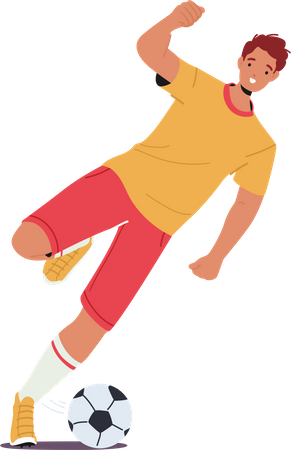 Athlete practicing football  Illustration
