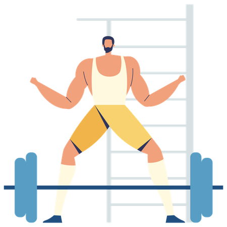 Athlete prepares for weight lifting competition  Illustration